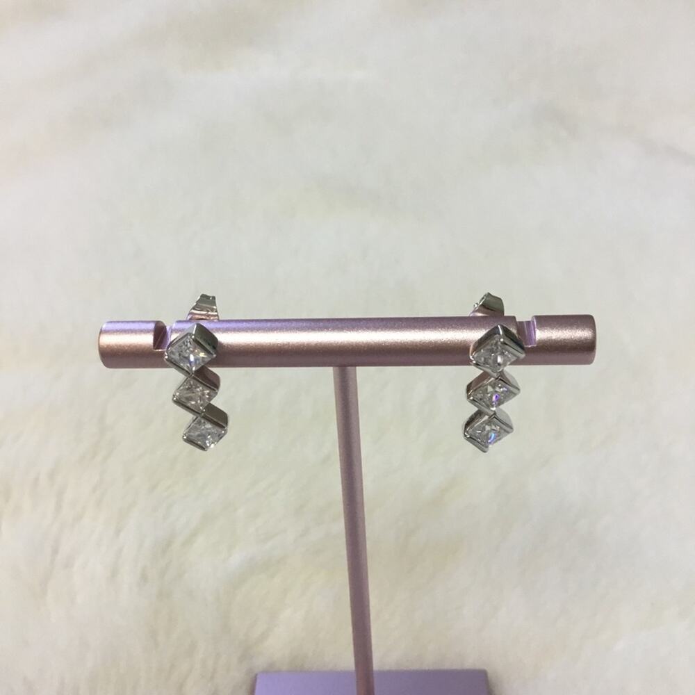 Silver Trio Crystal Earrings